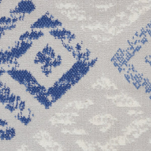 HomeRoots 7' Beige Blue and Gray Geometric Distressed Area Rug - Stylish, Stain-Resistant, Durable Design 8' X 10' 551053