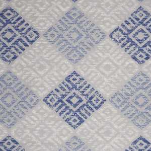 Homeroots 7' Stylish Geometric Distressed Area Rug In Beige, Blue & Gray – Durable, Non-skid, Stain Resistant 8' X 10' Polypropylene 551053