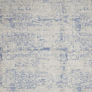 8x10 Ivory Blue Abstract Area Rug Power Loomed Polypropylene Living Room Accent