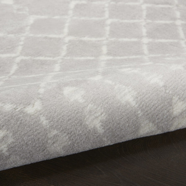 HomeRoots 6' Gray and Ivory Moroccan Distressed Area Rug - Soft, Non-Skid Design for Bohemian Home Décor 8' X 10' 551057
