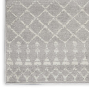 HomeRoots 6' Gray and Ivory Moroccan Distressed Area Rug - Soft, Non-Skid Design for Bohemian Home Décor 8' X 10' 551057