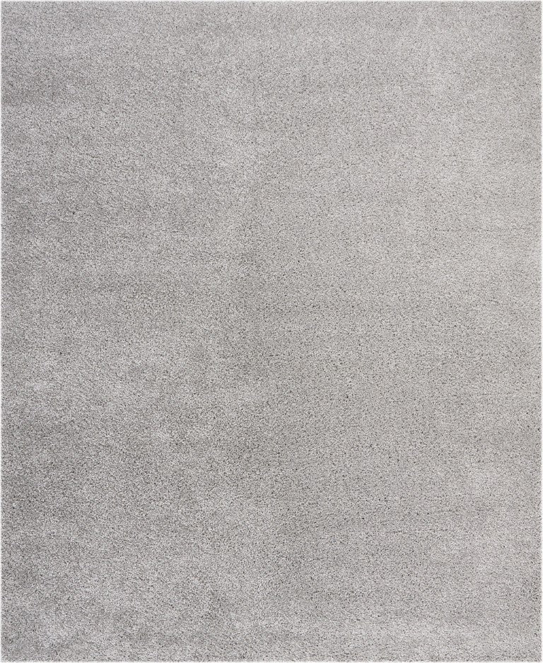 HomeRoots 8 Foot by 10 Gray Shag Area Rug Plush Power Loomed for Living Rooms 551059