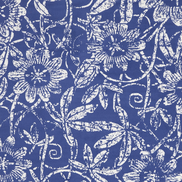 Homeroots 8' X 10' Ivory And Navy Blue Floral Distressed Non Skid Area Rug  Polypropylene 551065