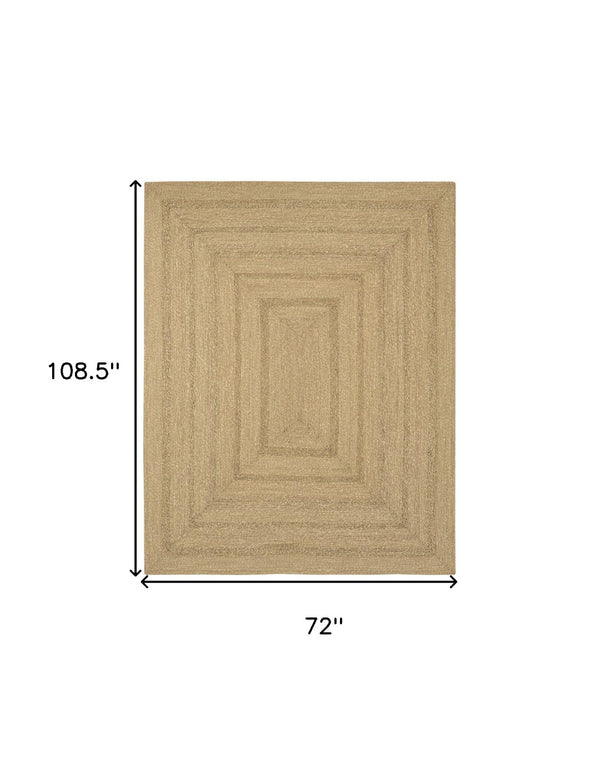 HomeRoots 6' X 9' Handmade Seagrass Area Rug - Natural & Brown Flatwoven Design for Indoor/Outdoor Elegance 551069