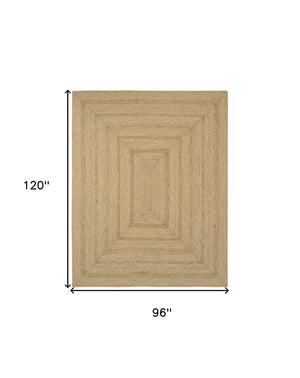 HomeRoots 8' X 10' Handmade Seagrass Area Rug - Versatile Indoor/Outdoor Floor Covering in Natural & Brown Tones 551070