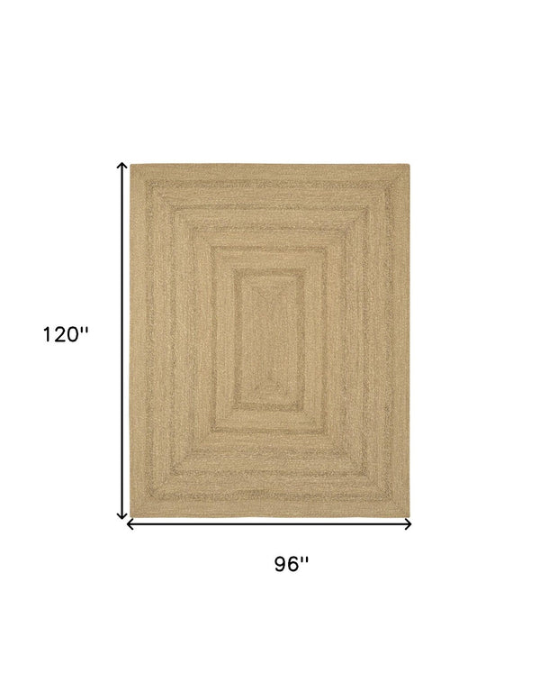 HomeRoots 8' X 10' Handmade Seagrass Area Rug - Versatile Indoor/Outdoor Floor Covering in Natural & Brown Tones 551070