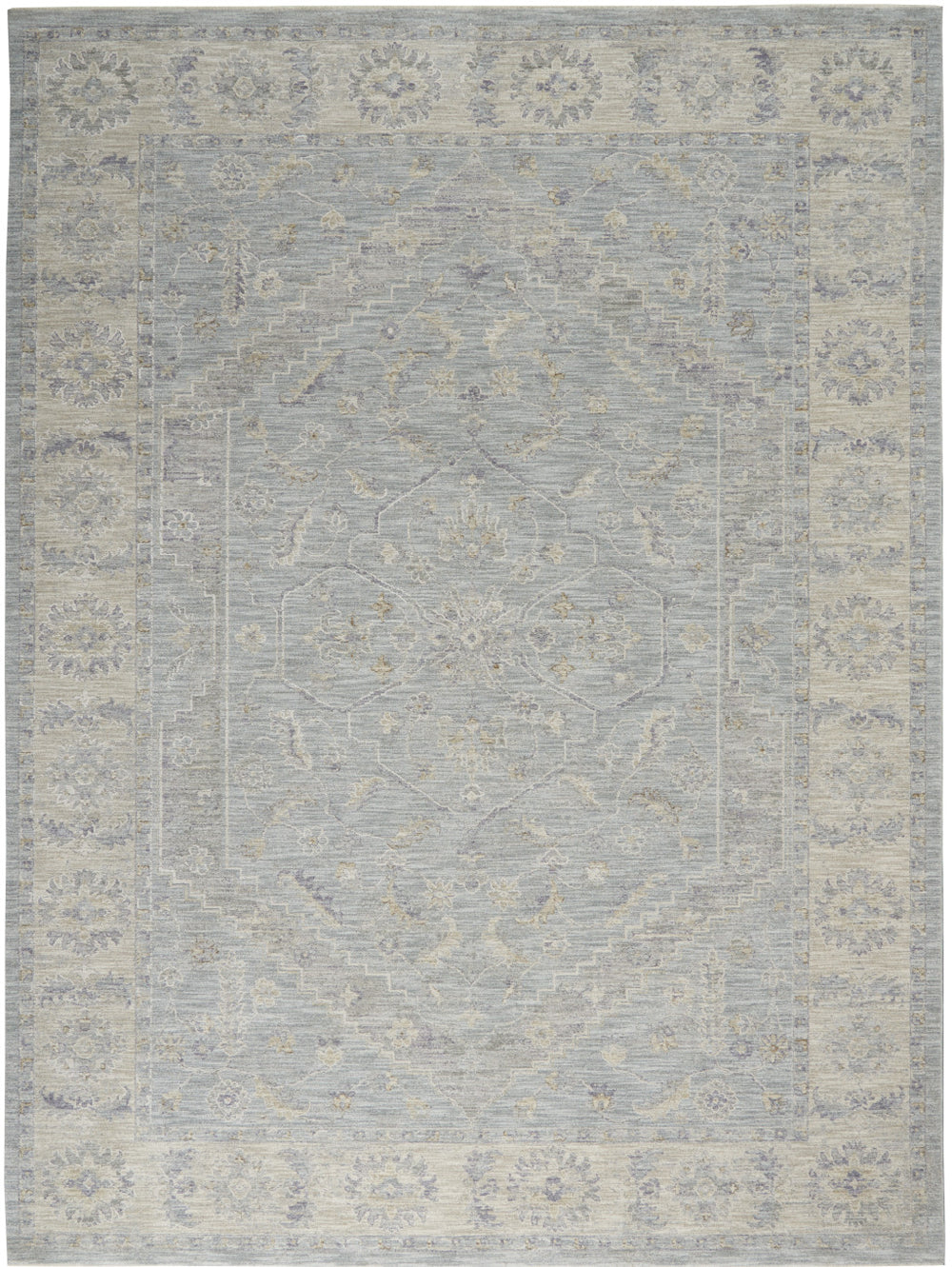 Homeroots 8' X 10' Teal And Ivory Floral Power Loom Area Rug  Polypropylene,Polyester 551075