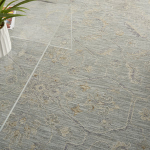 Homeroots 8' X 10' Teal And Ivory Floral Power Loom Area Rug  Polypropylene,Polyester 551075