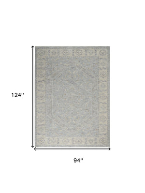 Homeroots 8' X 10' Teal And Ivory Floral Power Loom Area Rug  Polypropylene,Polyester 551075