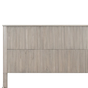 English Elm Queen Solid Wood Panel Bed Warm Grain Headboard Mid-century Transitional Bedroom Frame Beige W1716P269020