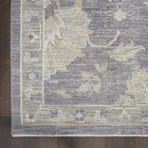 HomeRoots 8' Gray and Ivory Floral Area Rug – Elegant Power Loomed Design for Living Rooms and Bedrooms 8' X 10' 551077