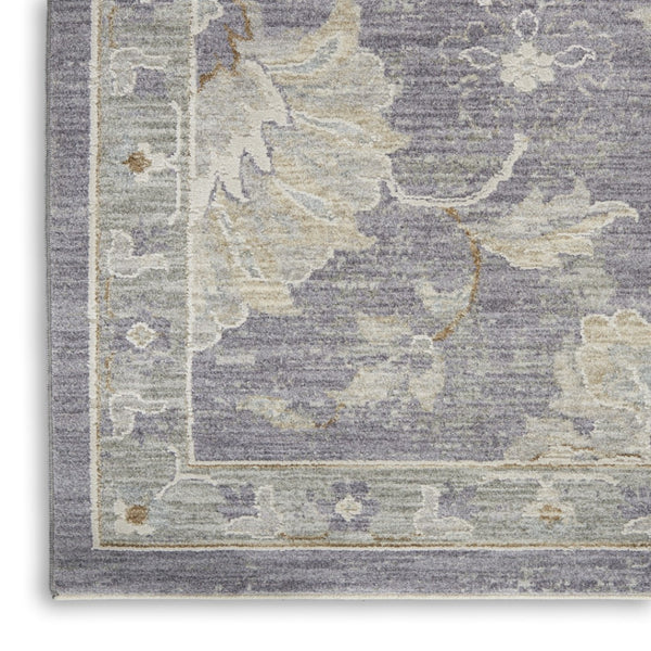 HomeRoots 8' Gray and Ivory Floral Area Rug – Elegant Power Loomed Design for Living Rooms and Bedrooms 8' X 10' 551077