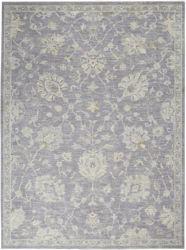 HomeRoots 8' Gray and Ivory Floral Area Rug – Elegant Power Loomed Design for Living Rooms and Bedrooms 8' X 10' 551077