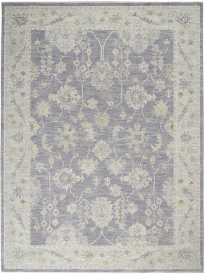 Homeroots 8' X 10' Gray And Ivory Floral Power Loom Area Rug  Polypropylene,Polyester 551078