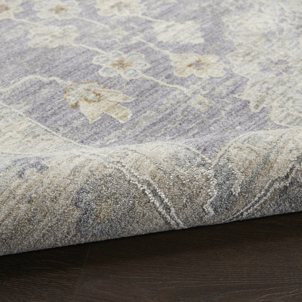 Homeroots 8' X 10' Gray And Ivory Floral Power Loom Area Rug  Polypropylene,Polyester 551078