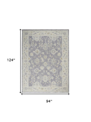 Homeroots 8' X 10' Gray And Ivory Floral Power Loom Area Rug  Polypropylene,Polyester 551078