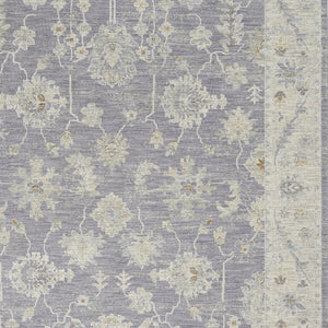 Homeroots 8' X 10' Gray And Ivory Floral Power Loom Area Rug  Polypropylene,Polyester 551078