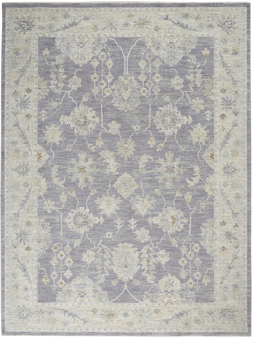 HomeRoots 8' Gray and Ivory Floral Area Rug - Timeless Elegance for Living Spaces with Easy-Care Durability 8' X 10' 551078