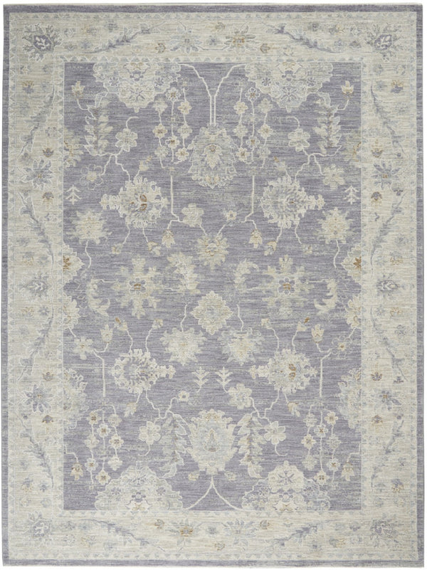 HomeRoots 8' Gray and Ivory Floral Area Rug - Timeless Elegance for Living Spaces with Easy-Care Durability 8' X 10' 551078
