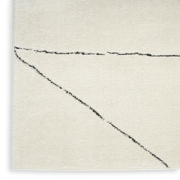 HomeRoots 5' Modern Ivory and Black Geometric Area Rug - Stylish, Durable Design for High-Traffic Spaces 8' X 10' 551080