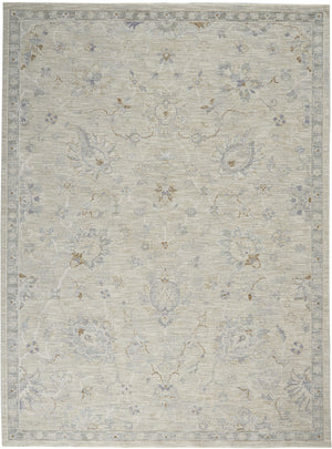Homeroots 8' X 10' Gray And Blue Floral Power Loom Area Rug  Polypropylene,Polyester 551083