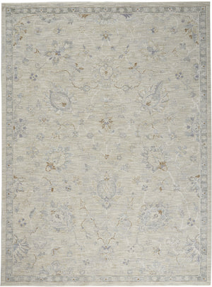 Homeroots 8' X 10' Gray And Blue Floral Power Loom Area Rug  Polypropylene,Polyester 551083