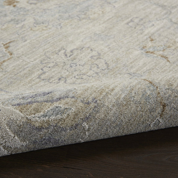 HomeRoots 8' Elegant Beige and Gray Floral Medallion Area Rug - Timeless Charm for Any Living Space Decor 8' X 10' 551083