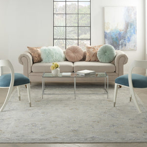 HomeRoots 8' Elegant Beige and Gray Floral Medallion Area Rug - Timeless Charm for Any Living Space Decor 8' X 10' 551083