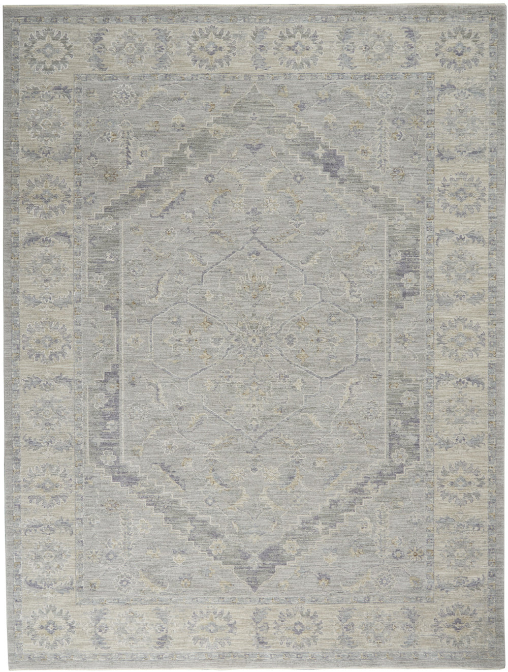 Homeroots 8' X 10' Ivory And Gray Floral Power Loom Area Rug  Polypropylene,Polyester 551085