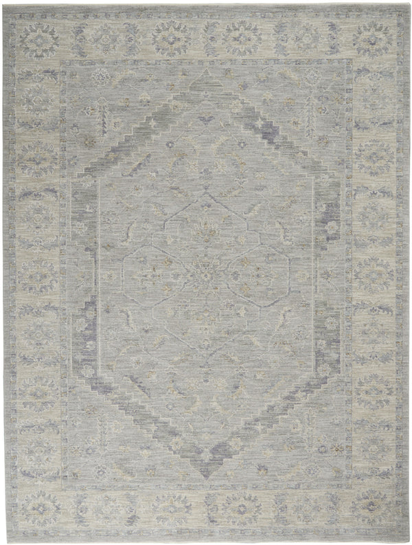 Homeroots 8' X 10' Ivory And Gray Floral Power Loom Area Rug  Polypropylene,Polyester 551085