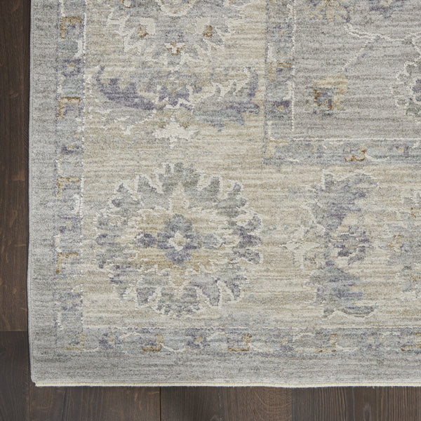 Homeroots 8' X 10' Ivory And Gray Floral Power Loom Area Rug  Polypropylene,Polyester 551085
