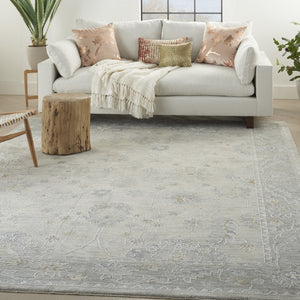 HomeRoots 8' Ivory and Gray Floral Area Rug - Timeless Elegance for Living Rooms, Dining Areas & Bedrooms 8' X 10' 551086