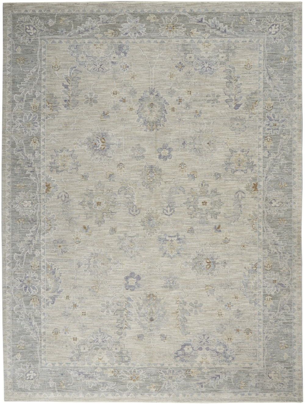 HomeRoots 8' Ivory and Gray Floral Area Rug - Timeless Elegance for Living Rooms, Dining Areas & Bedrooms 8' X 10' 551086