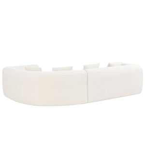 English Elm 110" Curved Modular Sectional Sofa Low Profile Foam Cushions for Contemporary Living White N767P366011W