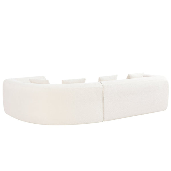 English Elm 110" Curved Modular Sectional Sofa Low Profile Foam Cushions for Contemporary Living White N767P366011W