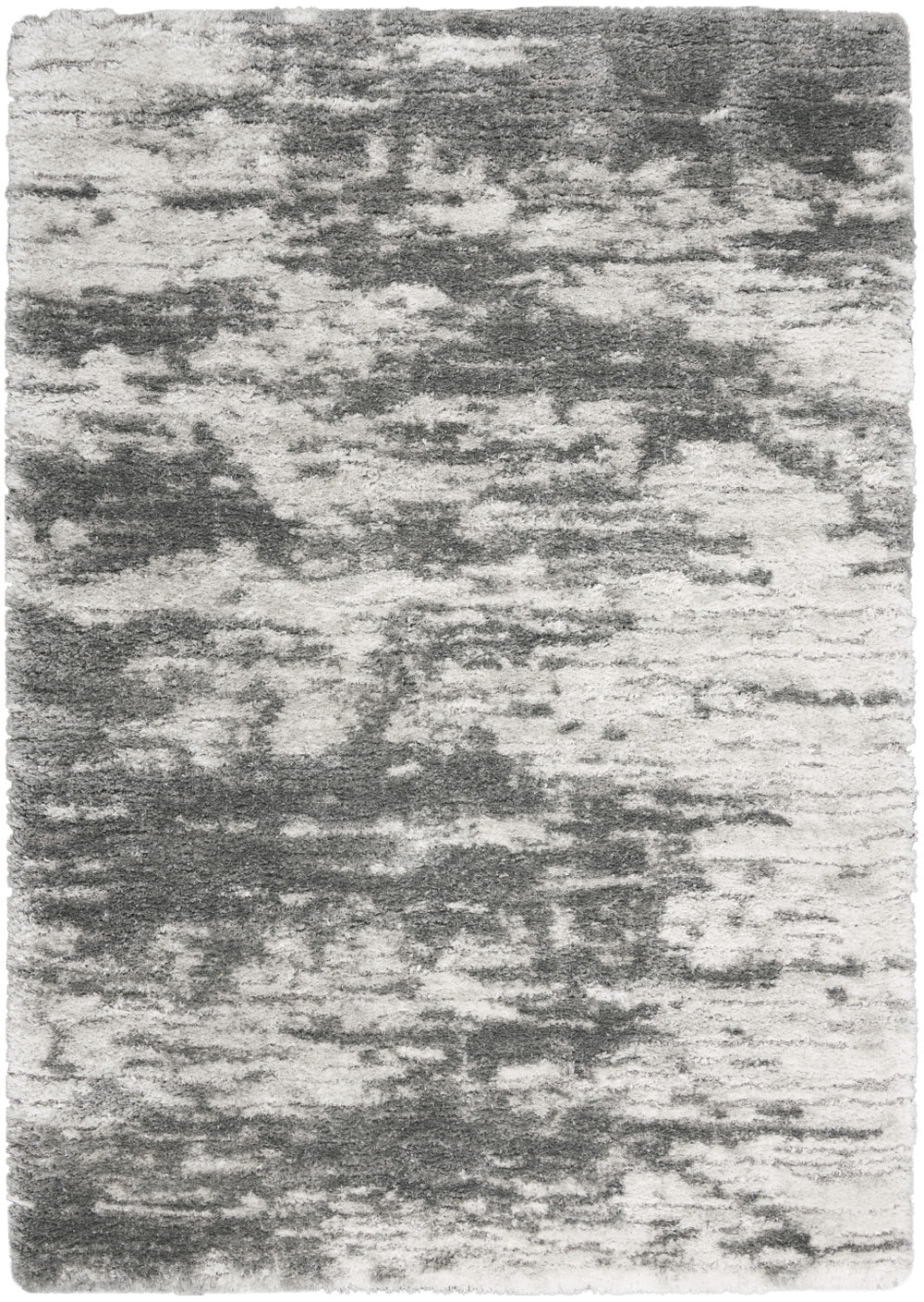 Homeroots 5' X 7' Charcoal And Ivory Abstract Shag Area Rug  Polyester 551106