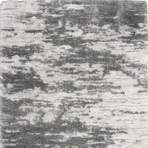 Homeroots 5' X 7' Charcoal And Ivory Abstract Shag Area Rug  Polyester 551106