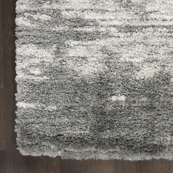 HomeRoots 4' Charcoal and Ivory Abstract Shag Area Rug - Soft, Stylish, Stain-Resistant for Modern Living Spaces 5' X 7' 551106