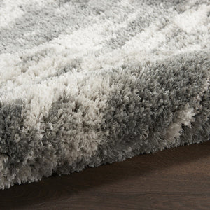 HomeRoots 4' Charcoal and Ivory Abstract Shag Area Rug - Soft, Stylish, Stain-Resistant for Modern Living Spaces 5' X 7' 551106