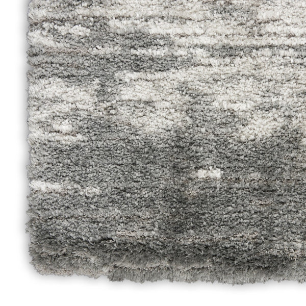 HomeRoots 4' Charcoal and Ivory Abstract Shag Area Rug - Soft, Stylish, Stain-Resistant for Modern Living Spaces 5' X 7' 551106