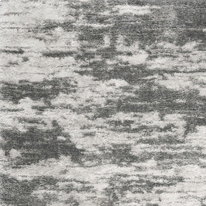 Homeroots 5' X 7' Charcoal And Ivory Abstract Shag Area Rug  Polyester 551106
