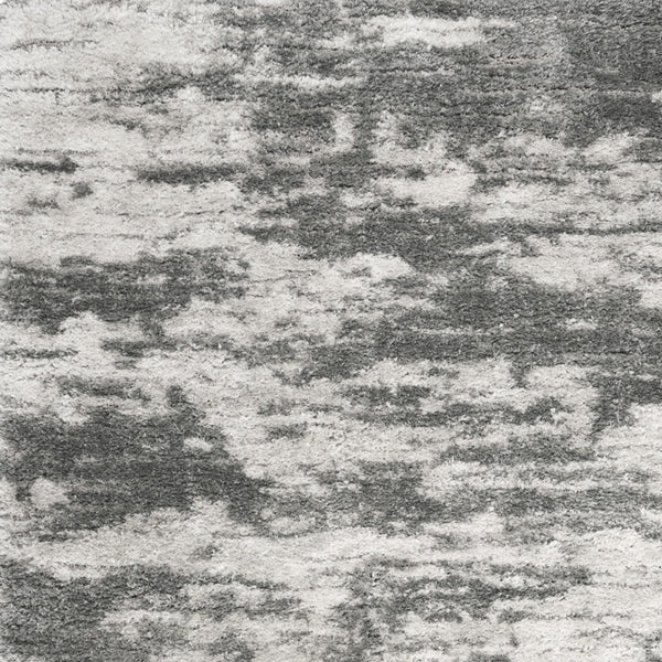 Homeroots 5' X 7' Charcoal And Ivory Abstract Shag Area Rug  Polyester 551106