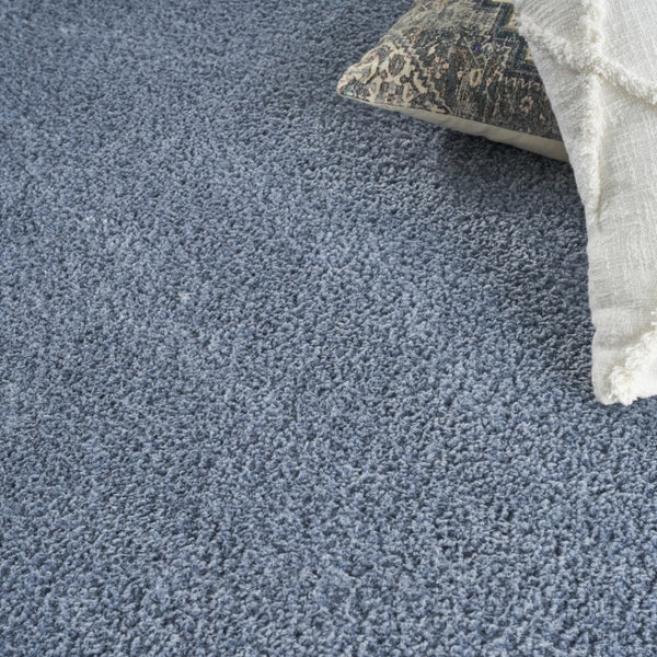 HomeRoots 4' Plush Blue Shag Area Rug - Luxurious Softness, Stain Resistant, Perfect for Homes with Kids & Pets 5' X 7' 551108