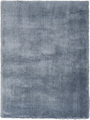 HomeRoots 4' Plush Blue Shag Area Rug - Luxurious Softness, Stain Resistant, Perfect for Homes with Kids & Pets 5' X 7' 551108