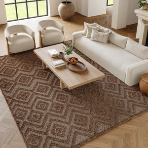HomeRoots 8' X 10' Geometric Indoor Outdoor Area Rug - Durable, Stylish Design for High-Traffic Spaces & Patios 551109