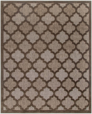 HomeRoots 8' Trellis Area Rug - Dark & Light Brown, Durable Indoor/Outdoor Design, Perfect for High-Traffic Spaces 551110