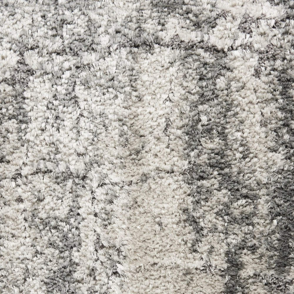 HomeRoots 5' Charcoal and Ivory Abstract Shag Area Rug - Plush, Modern Design for Cozy Living Spaces and Style 5' X 7' 551111