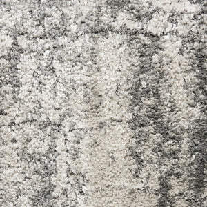 HomeRoots 5' Charcoal and Ivory Abstract Shag Area Rug - Plush, Modern Design for Cozy Living Spaces and Style 5' X 7' 551111