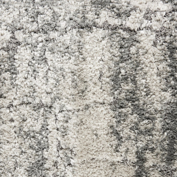 HomeRoots 5' Charcoal and Ivory Abstract Shag Area Rug - Plush, Modern Design for Cozy Living Spaces and Style 5' X 7' 551111