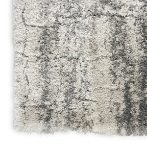 HomeRoots 5' Charcoal and Ivory Abstract Shag Area Rug - Plush, Modern Design for Cozy Living Spaces and Style 5' X 7' 551111